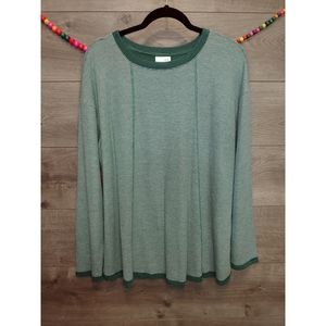 J. Jill Green Thermal Knit Sweater